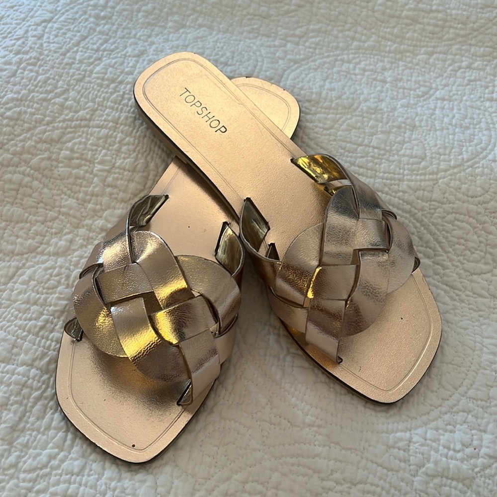 Topshop Metallic Slides